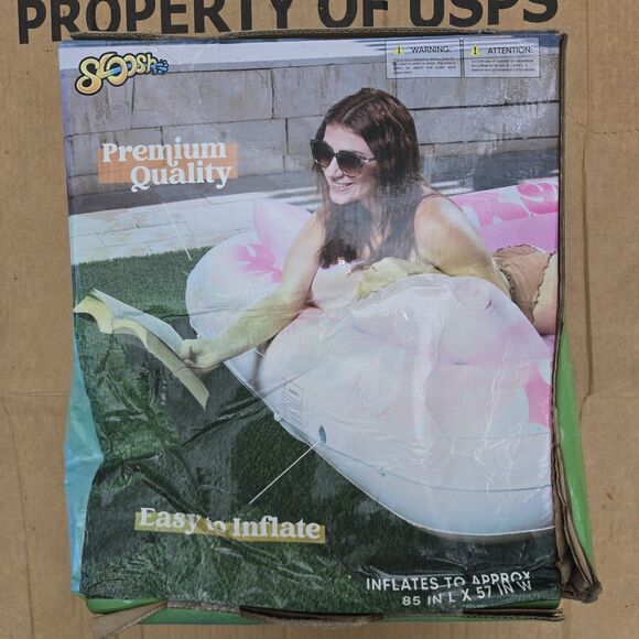 SLOOSH Inflatable Tanning Pool Lounger Float 85" x 57" Pool Floats New - Picture 3 of 6